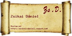 Zsikai Dániel névjegykártya